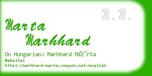 marta marhhard business card